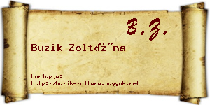 Buzik Zoltána névjegykártya